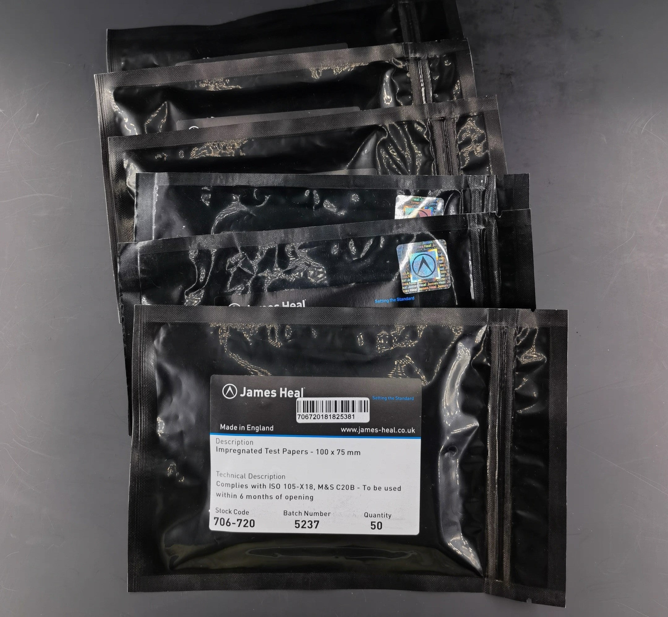 James Heel Impregnated Test Papers