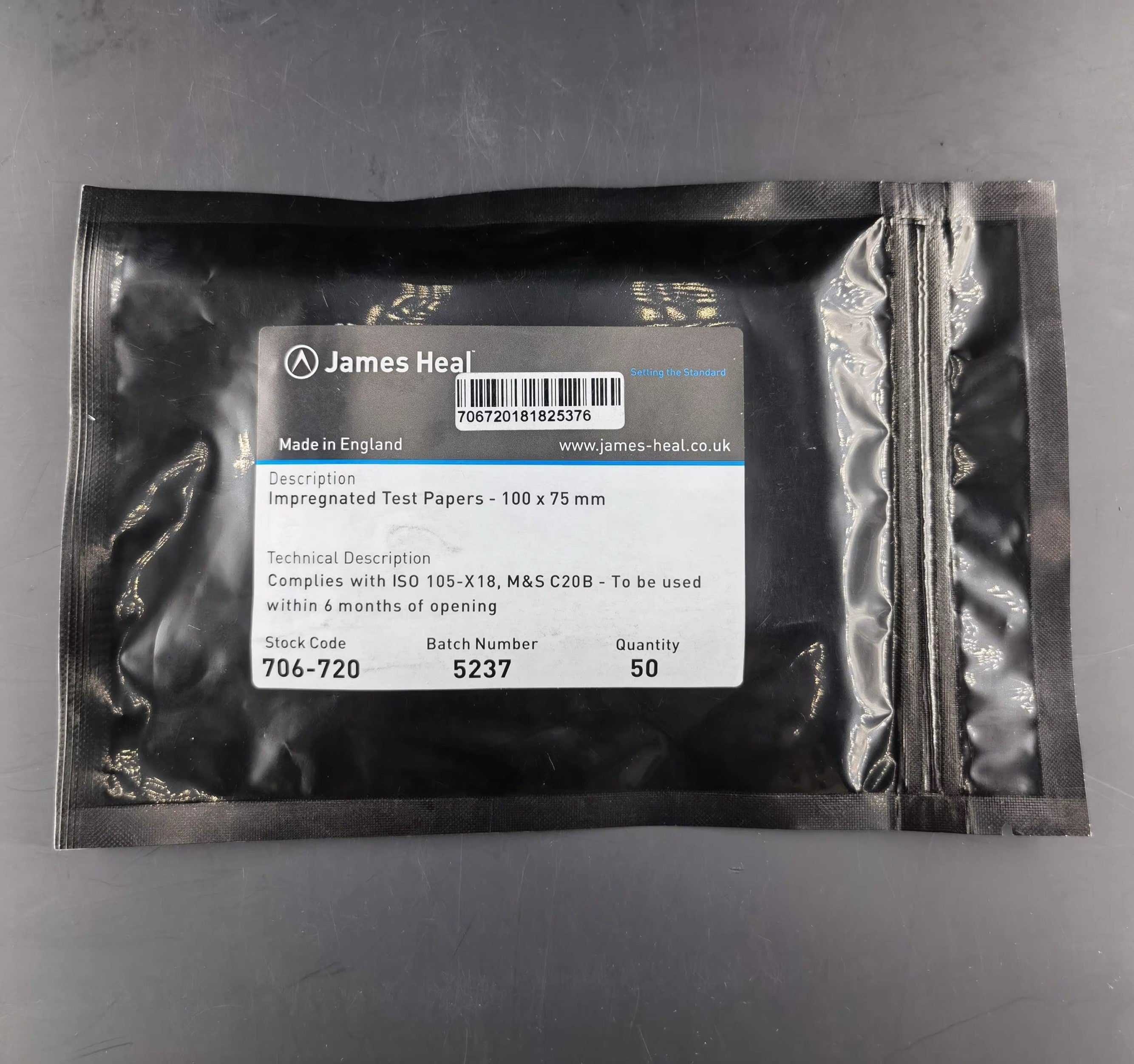 James Heel Impregnated Test Papers